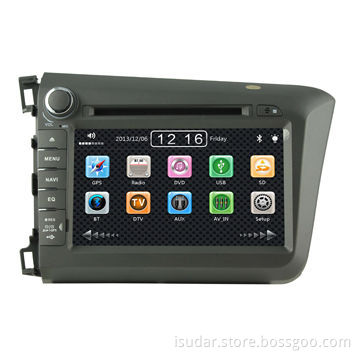 Car navigation system for Honda CIVIC 2012, with CD/MP3/DVD/USB and 8-inch TFT monitor